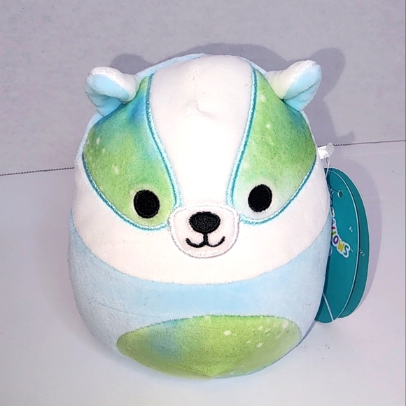 🎂BANKS 🦡 Blue Tie Dyed Badger Original Squishmallow by Kelly Toy ☆》NWT《 - Picture 1 of 8